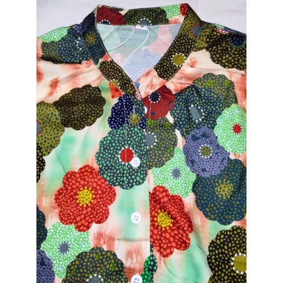 NWT Women's Made with Love Multi-Color Button-down Blouse (Size Med) - Picture 2 of 4